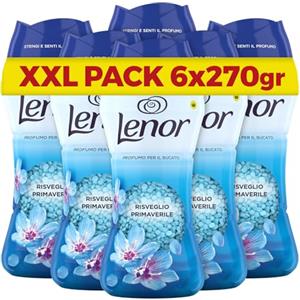 Lenor Profumatore Bucato Lavatrice Perle Profumate, Risveglio Primaverile, Maxi Formato 6x270gr, Profumo Non-Stop Fino A 12 Settimane Nel Guardaroba