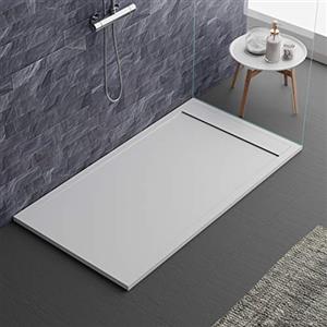 Bagno Super piatto doccia bianco, design moderno, modello Siviglia, in marmo e resina, effetto pietra ardesia, luxury, gelcoat, slim 3cm 80x190