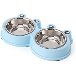 YPREWY Ciotola per animali domestici, in acciaio inox, ciotola per acqua e cibo, con supporto antiscivolo per cuccioli di piccola taglia