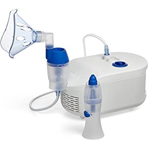 OMRON Aerosol X102 Total con Doccia Nasale per Adulti e Bambini per aerosolterapia. Nebulizzatore a Compressore per un Trattamento Veloce delle Vie Respiratorie. Con Accessori di Alta Qualità.