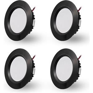 DYKUWEY Faretti Led da Incasso per Cartongesso,4 Pezzi, 3W Faretti Led Soffitto, IP44 AC 220-230V Faretto LED Interno Alluminio Ultrasottili 15mm Per Luci Cucina Bagno Camper (Nero Bianco Caldo 3000K)