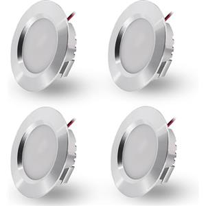 DYKUWEY Faretti Led da Incasso per Cartongesso,4 Pezzi, 3W Faretti Led Soffitto, IP44 AC 220-230V Faretto LED Interno Alluminio Ultrasottili 15mm Per Luci Cucina Bagno Camper (Argento Bianco Caldo 3000K)