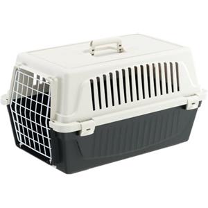 Ferplast Trasportino Rigido per Cani Piccola Taglia e Gatti Atlas 20 El, Box per Trasporto di Animali, Plastica Robusta, Porta in Acciaio Plasticato, Griglie per L'Aerazione, 37 X 58 X H 32 cm Nero