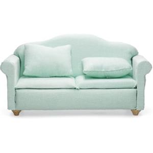 Odoria Casa delle Bambole Divano Miniatura: 1/12 Scala Divanetto per Soggiorno e Salotto Moderno - Mini Poltrona Mobili Verde