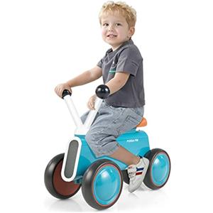 COSTWAY Bicicletta senza Pedali per Bambini, Giocattolo da Guida con 4 Ruote, Telaio in Lega di Alluminio, Bici Equilibrio per Bambini 10-24 Mesi