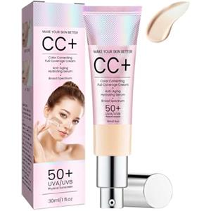 EONFAVE CC Cream, Color Correcting Crema con UVA 50+, Crema viso idratante e Full Coverage, impermeabile e durevole Sunscreen