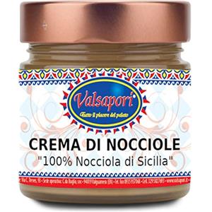 HOME LINE Valsapori - CREMA DI NOCCIOLE SICILIANE (200 gr) - NOCCIOLA 40% - Crema Spalmabile di Nocciole 100% Naturale - Nocciole Italiane Pregiate Qualità Premium