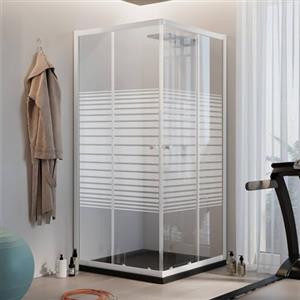 Idralite Box Doccia Bianco Rettangolare 75x90 CM H185 Vetro Serigrafato mod. Blanc