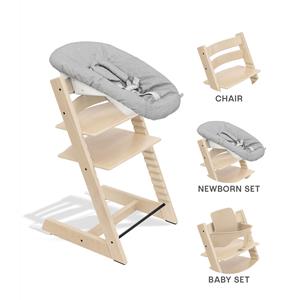 STOKKE Tripp Trapp Sedia Bianco con Baby Set V2 e Newborn Set Grigio - Ergonomica e Regolabile
