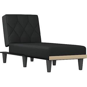 vidaXL Chaise Longue in Tessuto Nero