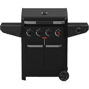 Barbecook Barbecue a gas Luca 412 con armadietto e fornello laterale nero 145.4x60.3x112.3cm