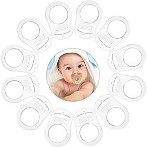Vicloon Pulsante di Silicone Anello, 12 Pezzi Anello Adattatore per Ciuccio, Ciuccio Clip Adattatore Adatto Alla Maggior Parte dei Succhietti per Bambini