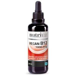 Nutriva Vegan B12 Liquido 1000 mcg - Integratore Alimentare Senza Glutine e Lattosio
