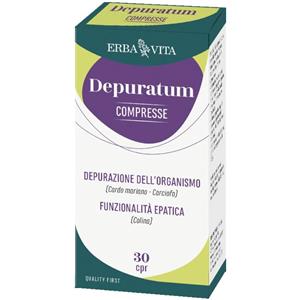 Erba Vita Depuratum - Integratore Alimentare Depurativo con Colina, Cardo Mariano, Carciofo e Tarassaco - 30 Compresse