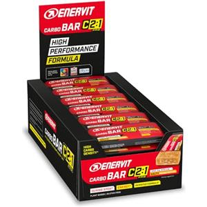 Enervit, Carbo Bar C2:1PRO No Flavour, Barrette Energetiche, 30g di Carboidrati, Senza Sapore, Per Attività di Endurance, +50% di Carboidrati Assorbiti, Senza Glutine, VeganOk, 30 Barrette da 45g