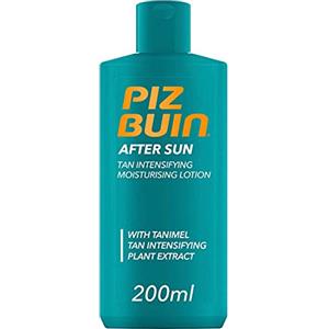 PIZ BUIN Latte Doposole Intensificatore di Abbronzatura, Doposole corpo ad assorbimento rapido idratante, Dopo sole acceleratore abbronzatura con Vitamina E, 200 ml