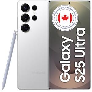 Samsung Galaxy S25 Ultra, da 256 GB, con IA, display AMOLED da 6,9, fotocamera da 200 MP, S-Pen, App Cross-Play, funzione video di notte (sbloccato, versione CAD, lingua italiana non garantita)