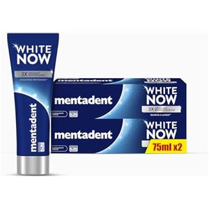 Mentadent Dentifricio White Now Original, Dentifricio Sbiancante con White-Correct e White-Infinity Technology, 2x75 ml