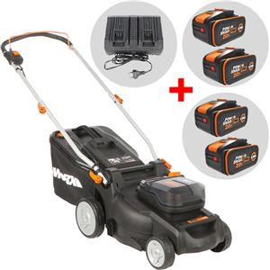 WORX WG737E Nitro - Tosaerba a Batteria 40V con Motore Brushless, Larghezza di Taglio 37cm e 6 Livelli di Altezza