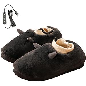 BYNYXI Pantofole riscaldate da donna uomo, scaldapiedi USB scarpe riscaldate elettriche invernali foderate scarpe in peluche donna pantofole riscaldate elettriche 3 impostazioni di calore,EU 36-45