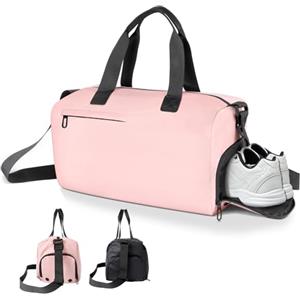 Romon Borsone da Viaggio, Borsone Palestra Grande Ripiegabile, Borsa Sportiva Palestra Pieghevole con Scomparto per Scarpecon, Borsa Sportiva Grande Impermeabile, Gym Travel Bag per Uomo Donne, Rosa