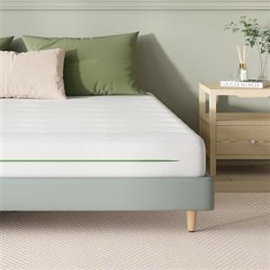 Novilla Materasso 90x190, Materasso Singolo Altezza 14cm in Schiuma Rinfrescante in Fibra di Bambù, Supporto Perfetto Altamente Traspirante, Rispettoso Della Pelle