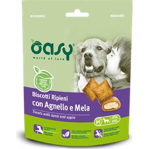 Oasy Biscotti Ripieni con Agnello e Mela - Snack per Cani Adulti 80 gr