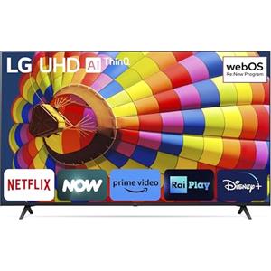 LG UHD 65'', Serie UT8000 2024, 65UT80006LA, Smart TV 4K, Ultra HD, Processore α5 Gen7, 20W, 3 HDMI, HDR10 Pro, Filmmaker Mode, Game Optimizer, Alexa, Wi-Fi, webOS 24, Telecomando Puntatore