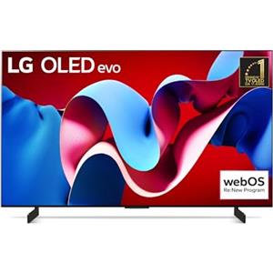 LG OLED evo 42'', Serie C4 2024, OLED42C44LA, Smart TV 4K, Processore α9 Gen7, OLED Dynamic Tone Mapping Pro, 20W, Dolby Vision, 4 HDMI 2.1 4K@144Hz, GSync, VRR, Alexa, ThinQ AI, webOS 24