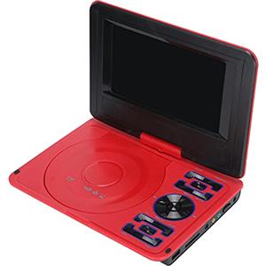 Sorandy Mini Lettore Dvd Portatile da 6,8 Pollici, con Schermo LCD Widescreen Orientabile a 270°, Supporto USB/Scheda SD/sincronizzazione TV e Formati di Dischi Multipli, per Bambini/Genitori a Casa(Rosso)