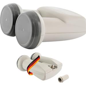 SCHWAIGER -5071- Monoblocco Singolo LNB | Digitale 1 abbonato | 2 LNB in Un Unico alloggiamento (Doppio LNB) | multialimentazione con Protezione dalle intemperie Copertura