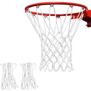 JXCTNNU Reti da Basket 2 Pezzi Rete Canestro Rimovibile 12 Passanti Ricambio Professionale, Rete da Basket Portatile Adatta a Canestri per Interni ed Ester (Bianco)
