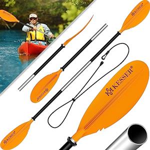 KESSER® Paddle Doppia pagaia - 4 Pezzi per Canoa Kayak SUP Stand-Up Paddling Board Poggiapiedi in Alluminio, 228 cm, Super Leggera per gommoni, Stand Up Paddle, Kayak, Surf, Barca
