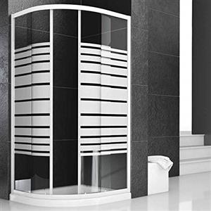 Ogomondo Box Doccia Semicircolare Circle Bianco Due Ante Cristallo Temprato (1, 87-89,5x87x89,5 Trasparente)