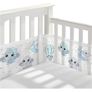 Sunshine smile Paracolpi Lettino,Paracolpi Neonato per Lettino,Traspirante Baby Protezione Angoli Letto,Paracolpi per Lettino,Paraurti Cot Morbida e Traspirante,Neonato Paraurti 4 Lati per Bambino Ragazzo Ragazza