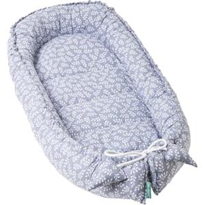 molis & co molis&co. Nido per bebè 90 x 50 cm. Riduttore per culla o Co-sleeping Nest per neonati. Cotone. Lettino portatile o da viaggio per neonati. Blue Garden. OEKO-TEX 100.