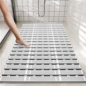 Lrocotanc Tappeto Doccia Antiscivolo - Tappetino Vasca Antiscivolo - Pedana Doccia - Tappetino per Piatto Doccia per il Pavimento del Bagno - Struttura in PP e Superficie Antiscivolo in PVC - 68 x 40 cm