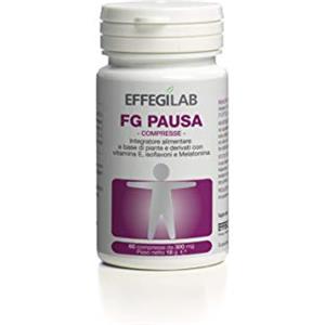 EFFEGILAB Scienza, Natura, Trentino. FG PAUSA Compresse, Integratore alimentare per la menopausa con Vitamina E, Isoflavoni e Melatonina - di Effegilab
