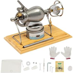 Generic Macchina Popcorn in Acciaio Inossidabile 304, Macchina Popcorn Manuale, Popcorn Ad Aria Calda, Amplificatore Grano Tradizionale Cinese Vintage(260ml)