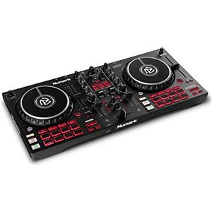 Numark Mixtrack Pro FX + SoundSwitch DMX Micro Interface - Console DJ con 2 deck, Mixer DJ, Scheda Audio, Jog Wheel Capacitive e FX + Interfaccia Compatta USB-DMX