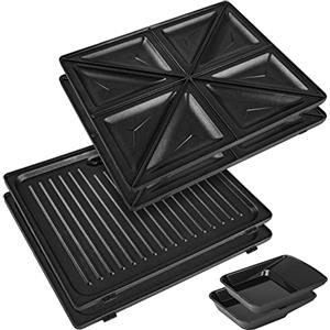 Duronic SM60SP Piastre per WM60 Macchina per waffle WM60 | 2 Piastre per grigliare | 2 Piastre per toast | Piastre intercambiabili | Piastra per panini