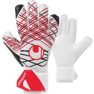 uhlsport Classic Absolutgrip guanti da portiere da calcio per bambini e uomini, guanti da portiere, guanti da calcio con fissaggio al polso - bianco/nero/rosso
