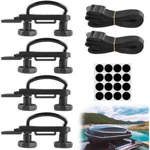 GBKDQQ 4 set di fissaggio per box da tetto, staffa di fissaggio universale, supporto per box da tetto, accessori per l'installazione per auto, furgone, kit di montaggio a U con 8 dadi di sicurezza