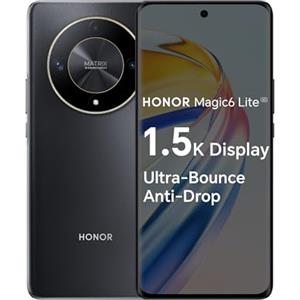 HONOR Magic 6 Lite Smartphone, 8 GB+256 GB, display da 6,78 anti-caduta a 120 Hz, tripla fotocamera posteriore da 108 MP, batteria super durevole da 5300 mAh, doppia SIM, Android 13, Midnight Black