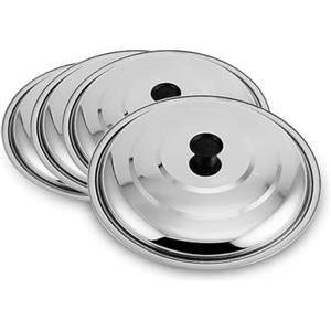 ZiStarlilife Dimensioni del coperchio: 32 cm, 34 cm, 36 cm, 38 cm, 40 cm, in acciaio inox, per padelle piatte, padelle, wok (38 cm)