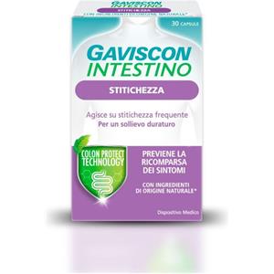 Gaviscon Intestino Stitichezza - 30 Capsule con Tecnologia Colon Protect per Trattare e Prevenire la Stitichezza