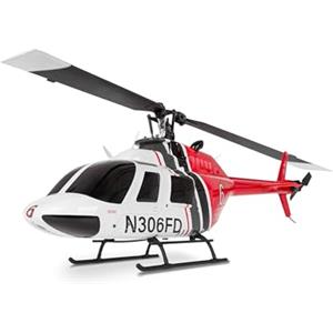 Amewi Bell 206 PRO brushless CP Elicottero 6 canali 6G RTF RC telecomandato, bianco/rosso