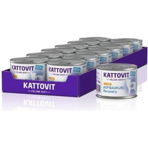 Kattovit Feline Diet Cibo Umido per Gatti Adulti Cura/Recupero al Pollo - 12 Lattine da 185 g