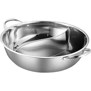 Stonivislyt Pentola in Acciaio Inox Stonivislyt con Divisore e doppio Sapore per Cottura a Induzione