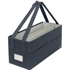Leitz Borsa da Lavoro in Tessuto e Borsa per l'Archivio, Pieghevole per Computer Portatile e Organizer Ordinato per la Cancelleria, Accessori, Maniglie per il Trasporto, Grigio Velluto, 64440089